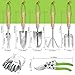 WORKPRO Garden Tools Set, 7 Piece, Stainless Steel Heavy Duty Gardening Tools with Wooden Handle, Including Garden Tote, Gloves, Trowel, Hand Weeder, Cultivator and More-Gardening Gifts for Women Menthumb 1