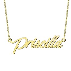 BYBWBL Priscilla Name Pendant Necklace 18k Gold