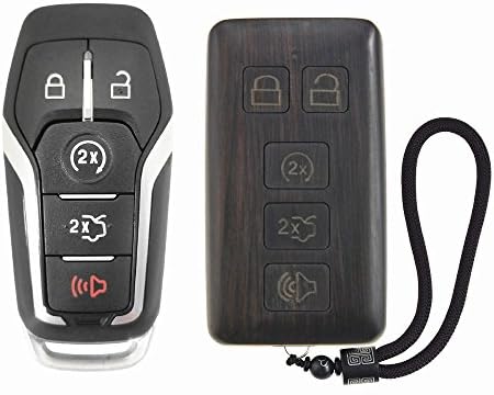SHIKELANG Keyless Entry Remote Control Refit Rosewood Car Key Fob Shell Replacement for Ford & Lincoln (Circuit Board & Battery Excluded)
