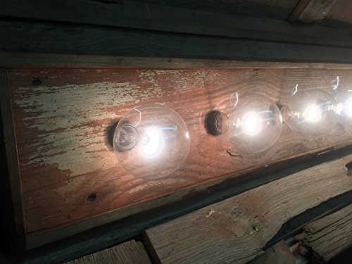8 Bulb rustic barn wood bathroom vanity light bar - Thumbnail 2