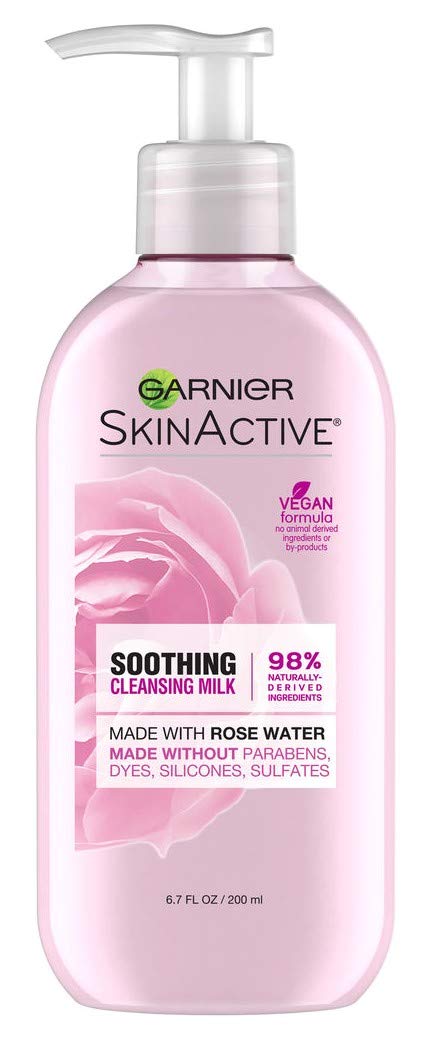 Garnier Skinactive Soothing Cleansing Milk 6.7 Ounce Pump (200ml) (3 Pack)