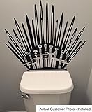 Game of Throne Parody Inspired Toilet Decal Iron Throne Toilet Decal Sticker- Iron Throne Behind Toilet On Bathroom Wall