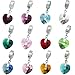 Dreambell 925 Sterling Silver Birthday Heart Dangle European Bead Charm using Swarovski Elements Crystal