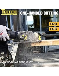 TECCPO sierra circular, 4 amperios 4 1 2" 3500 rpm, sierra circular compacta con hoja de carburo 24T para corte de madera, regla de escala de 7 pulgadas, profundidad máxima de corte 1   11 16 pulgadas (90°), 1   1 8 pulgadas (45°)  TAMS25P