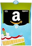 Amazon.com $25 Gift Card in a Birthday Reveal (Classic Black Card Design)