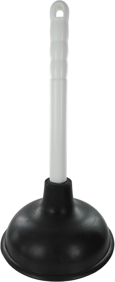 Merriway Sink Plunger 150mm Cup with 225mm Handle White Black 6 in
