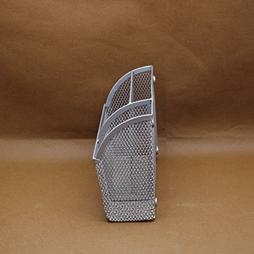 Lzttyee 3-Grid Metal Mesh Magnetic Organizer Storage Basket for Whiteboard/Refrigerator/Magnetic Surface, Silver
