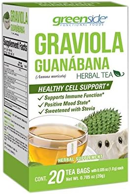 Greenside Graviola Herbal Tea 20 CT (Pack of 6) + (6 Pack of M&amp;M Milk Chocolate 1.69oz)