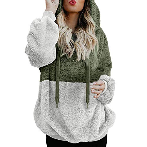 Womens Fashion Oversize Fluffy Fleece Sweatshirt Pullover Outwear - Thumbnail 5