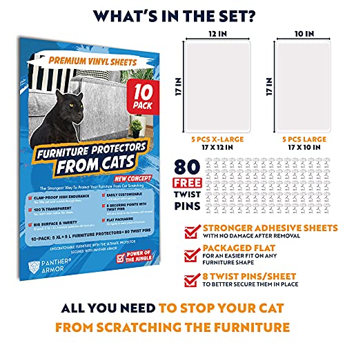 Furniture Protectors from Cats 10Pack XXL Couch Protector for Cats Anti Cat Scratch