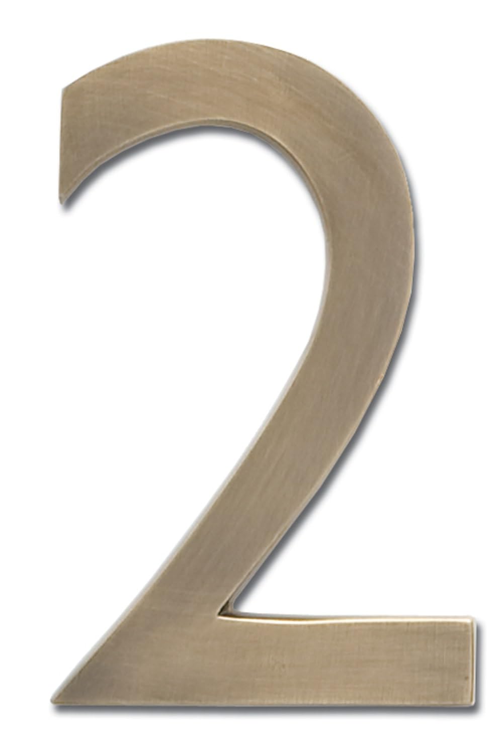 Architectural Mailboxes 3582AB-2 Brass 4-Inch Floating House Number, Antique Brass "2" — image 1