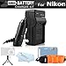 Battery Charger Kit For Nikon COOLPIX AW120, AW110, AW130, W300 Waterproof Digital Camera Includes Ac/Dc Travel Charger + FLOAT STRAP + Mini TableTop Tripod + MicroFiber Cloth