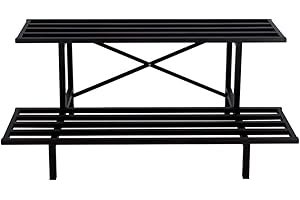 Zhongma 2 Tier Sturdy Metal Plant Stand Heavy Duty Plant Holder for Home Indoor and Outdoor,L45.67 x W17.5 x H14 inch, 440 LBS Capacity & Heavy Duty Construction …