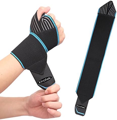 KIROLAK Wrist Compression Wraps Gym Arthritis Wrist Support Adjustable Thumb Loop Wrist Support Wrap for Badminton Basketball Baseball Weightlifting