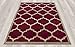 Ottomanson Paterson Collection Dark Red Contemporary Moroccan Trellis Design Lattice Area Rug, 5'3