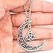 Stylish Crescent Pendant Necklace,Haluoo Girls Silver Crescent Moon Necklace Metal Hollow Moon Geometry Pendant Necklace Sterling Silver Long Sweater Chain Necklace Women Men Jewelry (Silver)thumb 4
