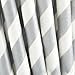 Biodegradable Paper Drinking Straws (Premium Quality), Pack of 50, Striped - Silver