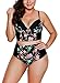 Camlinbo 2018 Women’s Plus Size Swimsuit High Waisted Ruffles Push up Halter Bikini Set, B-floral Pattern, XXL( US 18-20)