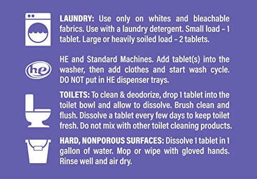 AMAZE! Ultra Concentrated Bleach Tablets for Laundry and Home Cleaning. (32 Count Lavender)