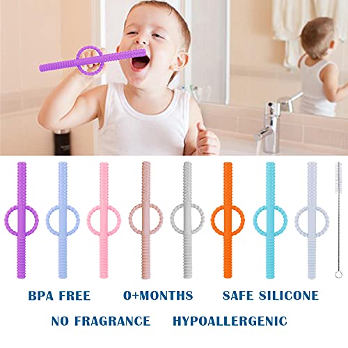 INTATIKOO Hollow Teething Tubes 5 Packs, Baby Teether Tubes, Soft