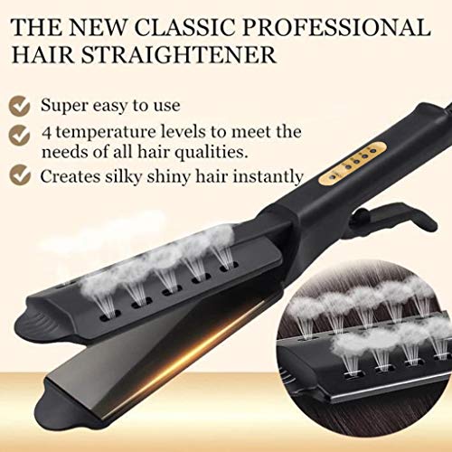 Hair Straightener,Portable Straightener Comb,Quick Styling Electric Hot Comb for Men and women,Wet and Dry Dual Use Anti-Scald Ceramic Ionic Hair Brush For All Hair Types,Home & Travel (Black)