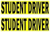 Premium 2 Pack STUDENT DRIVER signs stickers for new driver, removable back glue, sticks better and paint safe. Reduce road rage and accidents for rookie drivers.