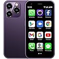 XS15 3G Mini Smartphone 3.0 Inch WiFi GPS Quad Core Android 8.1 Cell Phones Slim Body HD Camera Dual Sim Compatible with Google Play Cute Palm Smartphone 2GB RAM 16GB ROM China Mobile (Purple)