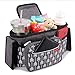 Lekebaby Arrow Print Grey Universal Stroller Organizer Accessory with Cup Holders, 7 Compartments, Grey