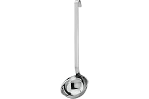 Rösle Stainless Steel Hooked Handle Ladle with Pouring Rim, 5.4-Ounce,Silver