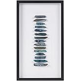 INK+IVY Cerulean Stones Wall Décor Natural Agate, Glass Framed Art for Living Room Entryway Home Accent, Ready to Hang Bedroo