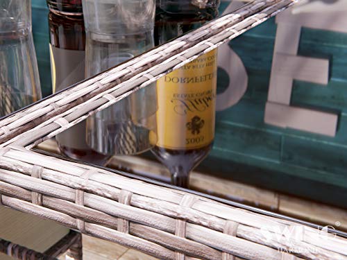 Swing & Harmonie Sitzgruppe Garten - Rattanmöbel Outdoor - Robuste Gartenmöbel - Hochwertige Gartengarnitur - Garten-Essgruppe - Outdoormöbel - Esstisch (grau) – Bild 7