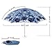 Honeystore Wedding Lace Sun UV Parasol 2 Folding 3D Flower Embroidery Umbrella 1811 Blue