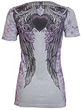 Rebel Saints AFFLICTION Womens T-Shirt BEAUTY Tattoo Biker UFC Sinful