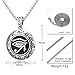 JAJAFOOK Men's 35mm Silver Stainless Steel Egypt Eye of Horus Symbol of Protection Round Pendant Necklace,Charm Pendant