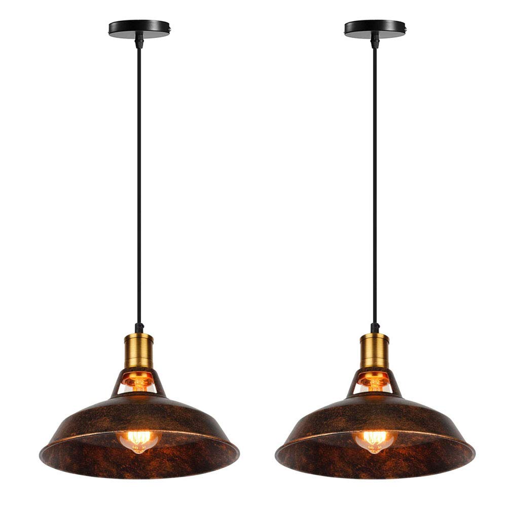 ASCELINA Vintage Industrial Loft Pendant Light Led lamp for Restaurant/Cafe/Bar/Home Especial Creative lamp Chain Pendant Lamp (Rust 2 Pack)