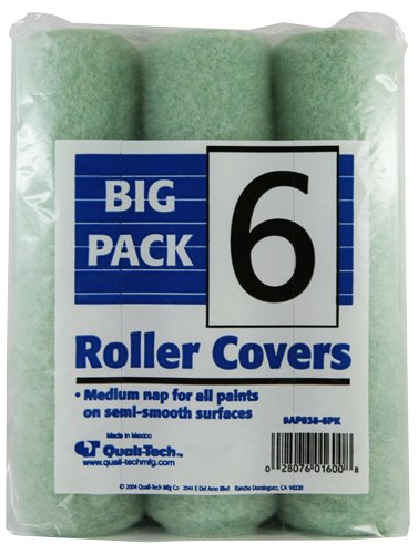 Quali-Tech 9AP038-6PK 9-Inch All Purpose 3/8-Inch Nap 6 Pack Paint Roller Covers