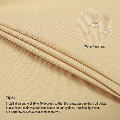 Sekey Quadratisches Sonnensegel aus PES-Polyester, wasserdicht, UV-beständig, witterungsbeständig, langlebig, perfekt… – Bild 5