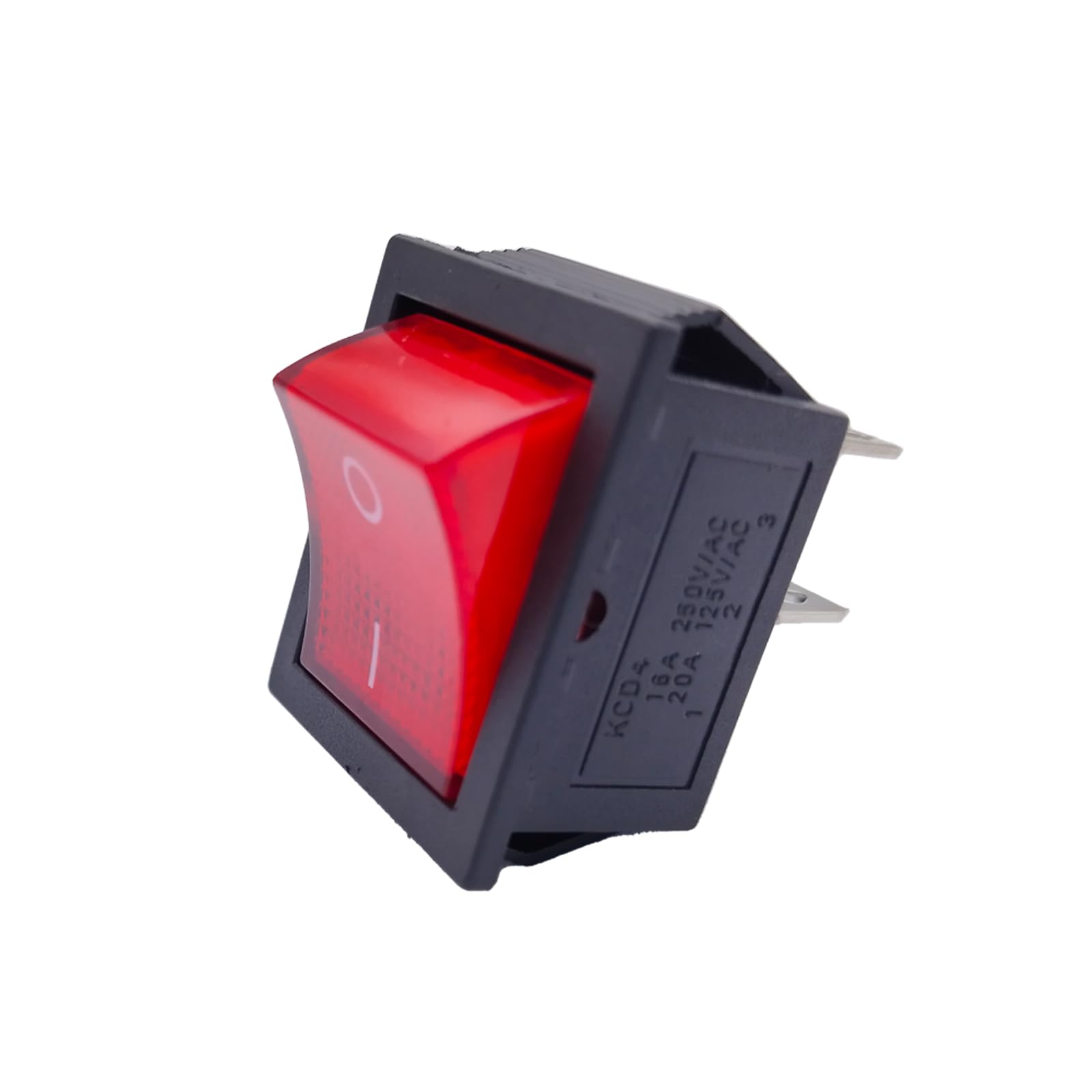 Photo 1 of 1Pcs KCD4 red Rocker Switch, 4 pin with Light AC250V 16A /AC125V 20A, Suitable for Various Electromechanical Equipment Button Switch