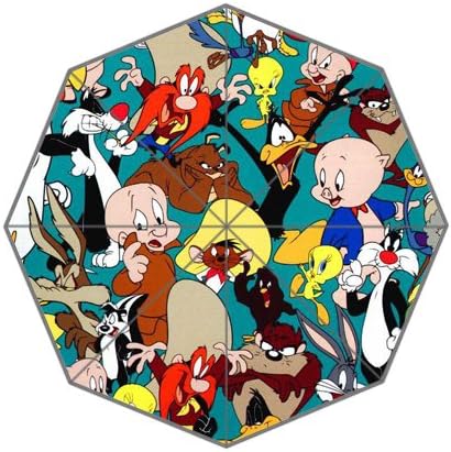 Warner Brothers Looney Tunes Cartoon Characters Custom Unique Foldable Umbrella