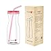 Simple HH Tritan BPA-Free Water Bottle with Straw 33oz Dishwasher-Safe Drinking Tumbler | Extra Wide Mouth w/Easy Twist Lid (Tango Pink)
