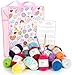 Mira Handcrafts 30 Acrylic Yarn Balls | Total of 1312 Yards Crochet and Knitting Multicolor | Complete DK Craft Kit Including 2 Hooks, Weaving Needles,7 Ebooks with Patterns, Storage Bag