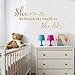 TOARTi She Believed She Could So She Did Wall Sticker, Motivational Lettering Saying Quotes for Girls Bedroom Wall Decal, Positive Large Mirror Sticker Home Wall Art, Gold