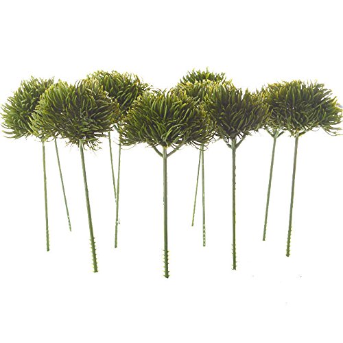 Factory Direct Craft Group of 12 Vivid Green Artificial Ming Pine Picks for Fairy Gardens, Crafting and Embellishing