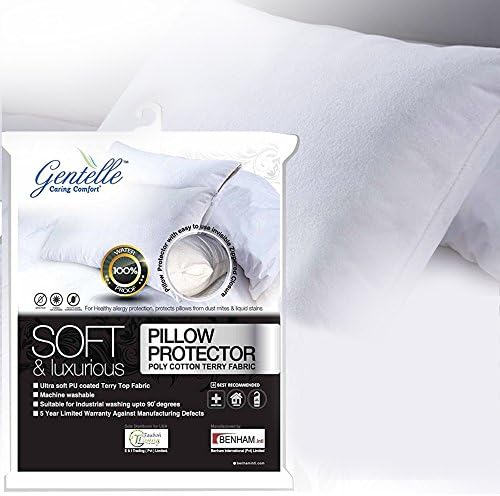 Pillow Protectors 100% Waterproof Premium Quality Concealed zippered Terry Cotton Pillow Cover, Bed Bug Proof, Hypoallergenic - 2 Pack KING SIZE - Vinyl Free. Dust Mite, Bacteria, Allergy Control