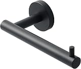 Sayayo Black SUS304 Wall Mounted Toilet Roll Holder Round Base Loo Tissue
