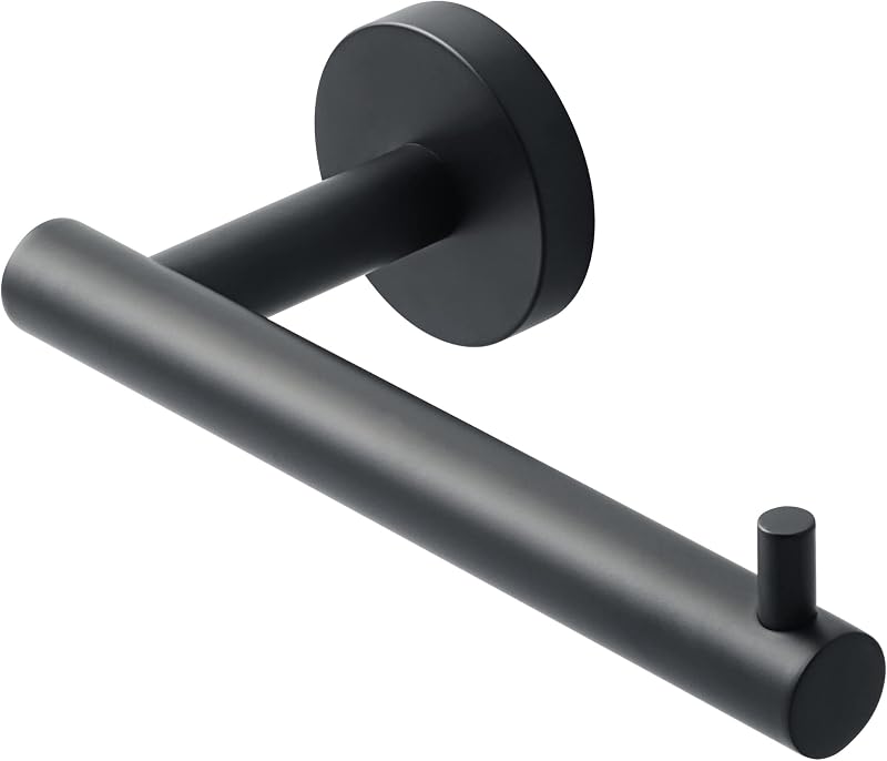 Sayayo Black SUS304 Wall Mounted Toilet Roll Holder Round Base Loo Tissue