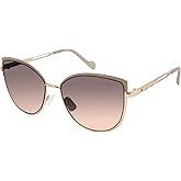 Jessica Simpson Women's Flush Lens, Metal, Chic, Refined Metal, Elegant Cat Eye Sunglasses with UV400 Protection