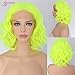 Sapphirewigs Yellow Color Wavy Glueless Synthetic Lace Front Wig Heat Resistant Hand Tied Lace Front Wigs For Women Party