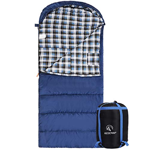 Cotton Flannel Sleeping Bag for Adults, 23/32F Comfortable, Envelope