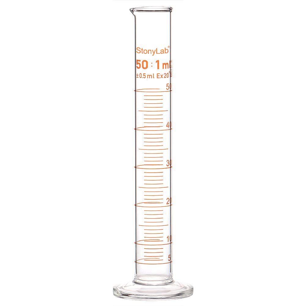 stonylab 1-Pack Graduated Cylinder, Borosilicate